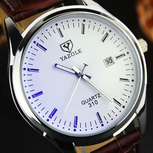 YAZOLE Casual Watch Men Watches Fashion Business Quartz Watches Leather Band Male Wristwatch reloj hombre relogio masculino