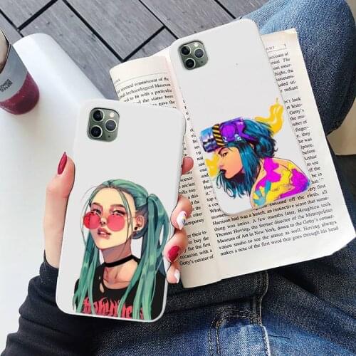 Sexy girl cool pink cartoon Phone Case Candy Color for iPhone 6 6S 7 8 11 12 XS X SE 2020 XR mini pro Plus MAX mobile bags