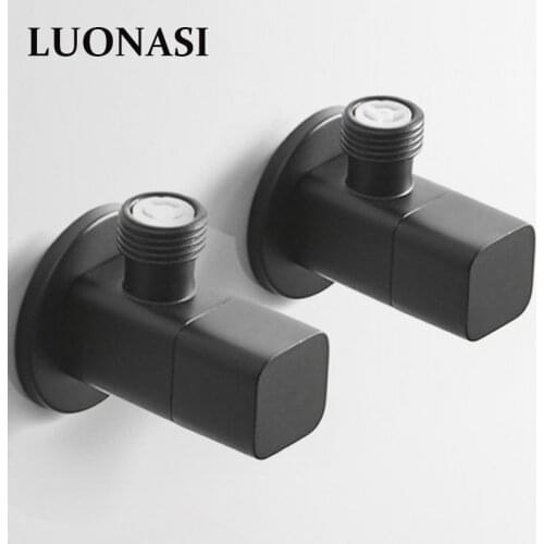 Black angle valve for bronze toilet valve black copper angle valve for kitchen bathroom toilet cold and hot water stop valve