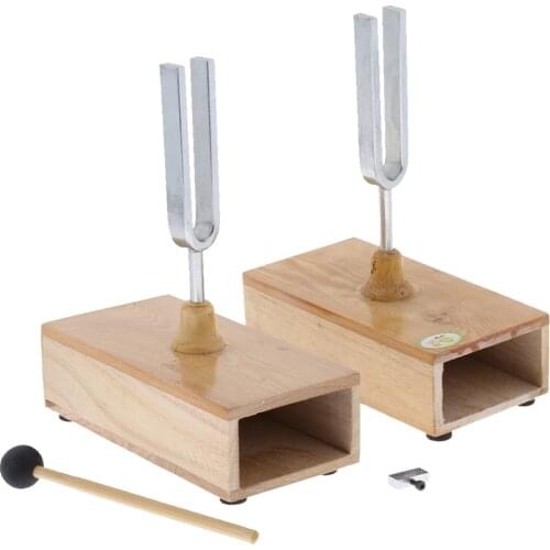 1 Set 440HZ Wooden Resonant Box with Tuning Fork Acoustic Science Tools