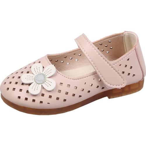 Spring Children Shoes for Girls Toddlers Flats Cut-outs Breathable with Flowers Sweet Princess Kids Floral Shoes Sweet 21-30 New