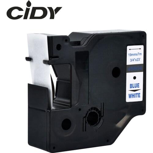 CIDY 45804 Blue on white Compatible Dymo D1 19mm Label Tape Ribbons Cassette for Dymo Label Manager 160 280 210