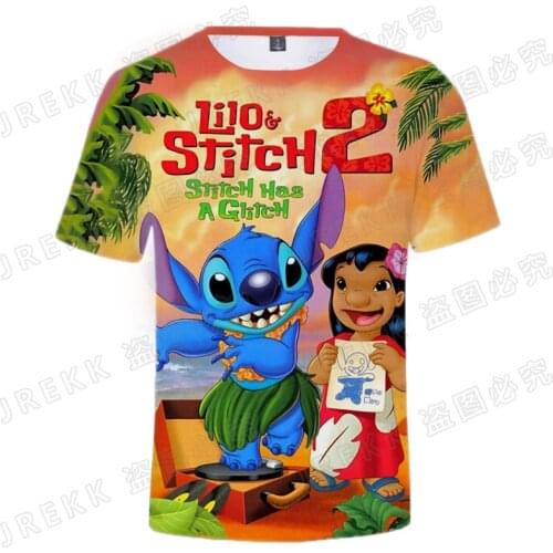 Oversized T-shirt 3D Print Star Baby Lilo & Stitch Casual Child Tops Summer Men Short Sleeve Shirt Anime Cartoon Woman Tee Shirt
