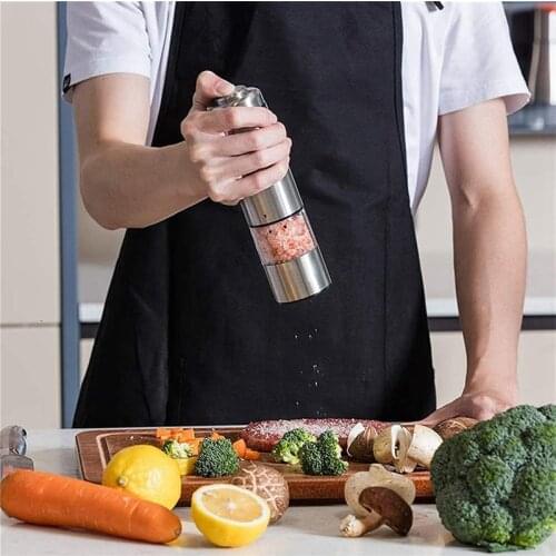 Hot 2 Pcs Salt and Pepper Mill Set Electric Pepper Mills with Stand Ceramic Grinders with Adjustable Coarseness