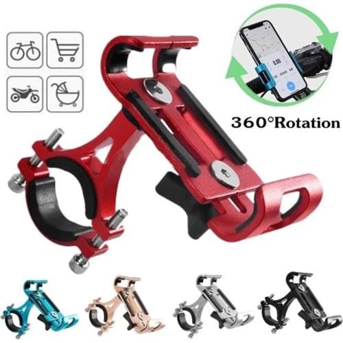 Metal Motorcycle Bike Phone Holder Aluminum Alloy Anti-slip Bracket GPS Clip Universal Bicycle Phone Stand for all Smartphones