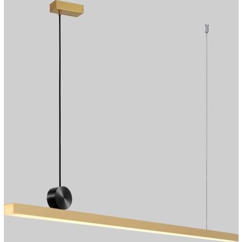 Minimalist Gold Metal LED Chandeliers Restaurant Pendant Lamp Bar Coffee Shop Hanglamp Warm light Cable Adjustable Nordic Lamp