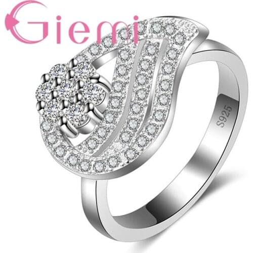 Wholesale/Retail 925 Sterling Silver High-End Female Jewelry Paved Full Clear CZ Zircon Best Engagement Dating Gifts