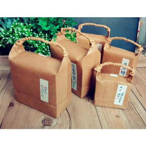 M size 12*7*10.5cm Kraft paper bag/ stand paper gift bags/food paper bags/Cookies Walnut dry fruit stand box 100piece\lot