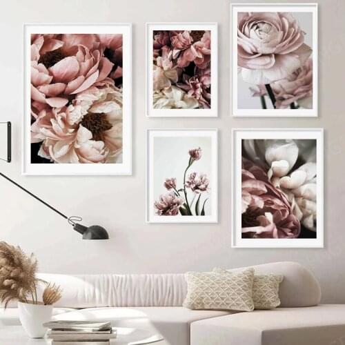 Blush Floral Botanical Print Peony Flower Canvas Painting Poster Nordic Wall Art Picture Scandinavian Decoration Room Decor