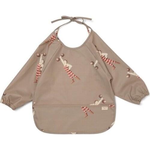 Baby Long Sleeve Bib Toddler PU Waterproof Smock with Pocket Infant Feeding Apron Burp Cloth