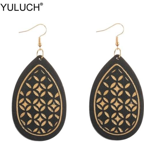YULUCH Ethnic 5 Colors Blue Yellow Big Water Drop Earrings For Women Party Gifts African Indian Long Pendant Statement Earrings