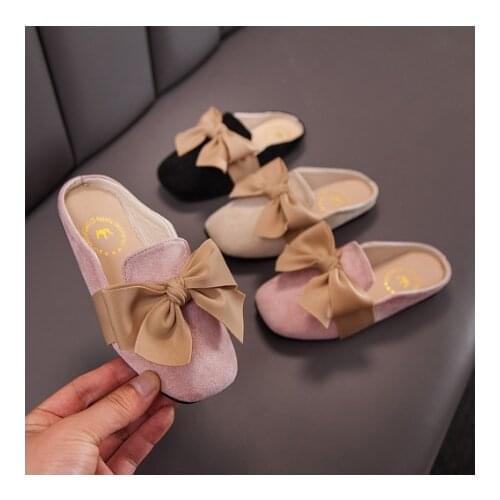 Children Infant Baby Girls Casual Shoes Bowknot Slipper Kids Slippers Enfant Solid Baby Slippers