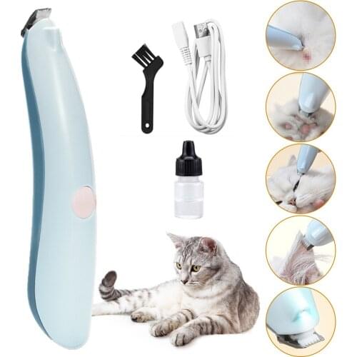 Pet Grooming Kit Dog Cat Hair Trimmer USB Rechargeable Pets Clippers Machine Scissor Nail Grinding Hair Trimmer Foot Hair