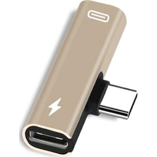 Portable Size 2 In 1 Type C To 3.5mm Jack Earphone Charging Converter USB Type-C Audio Adapter for HUAWEI Multicolor Optional