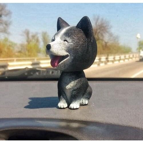 Cute Car Accessories for Automobiles Dashboard Decoration Shaking Head Toys Nodding Dog Auto Interior Ornaments Doll for Girls