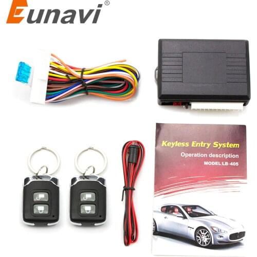 Eunavi Universal Automobile Car Remote Central Kit Lock UnlocK Keyless Entry System Power Central Locking with Remote Control
