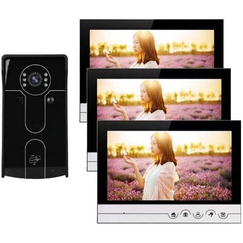 XINSILU Intercom Doorbell Home Security Video System 9" Video Door Phone Touch Key Monitor w/t SD Card Slot IR FRID Camera 1V3