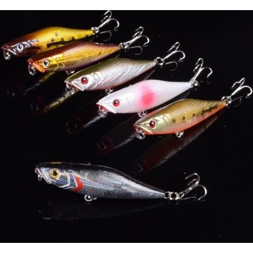 1pcs Pesca 7cm/2.76in 7.5g/0.26oz Pencil Fishing Lure Minnow Hard Bait with 2 Fishing Hooks Fishing Tackle Lure 3D Eyes