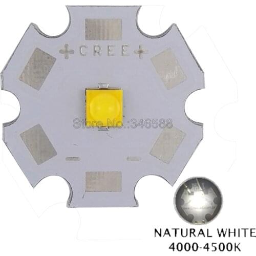 10pcs Cree XLamp XTE XT-E Neutrall White 4500K - 5000K 5W High Power LED Emitter Chip on 8mm / 12mm / 14mm / 16mm / 20mm PCB