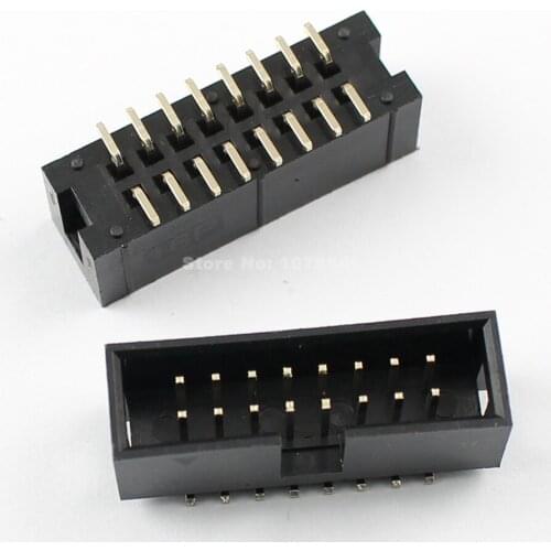 100pcs 2.54mm Pitch 2x8 Pin 16 Pin SMT SMD Male Shrouded IDC Box Header Connector