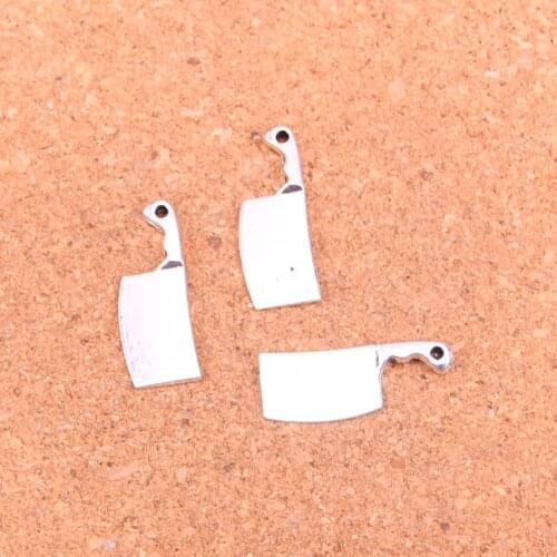 120Pcs kitchen knife meat cleaver Charms Pendant For DIY Necklace Bracelet Jewelry Making DIY Handmade 23*9mm