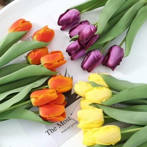 2 PCS Simulation Feel Tulip Decoration Simulation Flower Simulation Plant Fake Flower