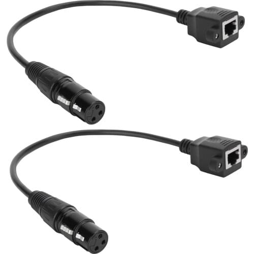 2Pcs XLR to RJ45 Female Adapter 3Pin Audio Video Connectors Cable Converter Interconnects Adapter Converter Cable