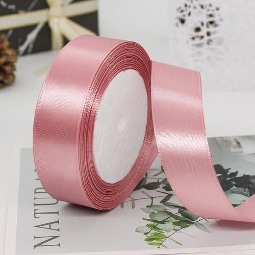 220m 2.5cm Wide Polyester Satin Ribbon for Gift Wrapping Ornaments Party Favor Braids Baby Shower Decoration DIY Craft Supply