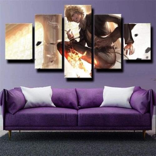 5 Piece Wall Art Canvas Anime Manga Posters Figure Pirate King Pictures And Prints Home Decor Living Room Decoration Paintings