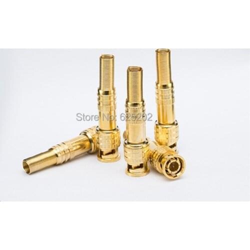 75-5 BNC Connector Free-Solder Q9 Head High-Temperature Resistant Copper Needle All-Gold-Plated 2 Pieces