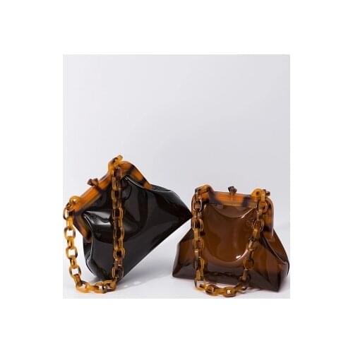 Acrylic Transparent Clutch Chain Women Shoulder Hard Day Clutches Bags Wedding Party Evening Purse Female Tote Crossbody Bag