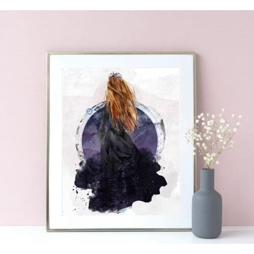 Watercolor Feyre Archeron ACOTAR Print Night Court High Lady Sarah J Maas Poster Canvas Painting Fan Art Gift Home Wall Decor