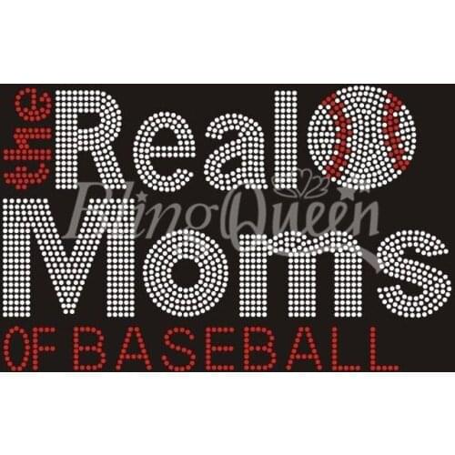 BlingQueen 25PCS/LOT Korean Rhinestone Appliques Baseball Design