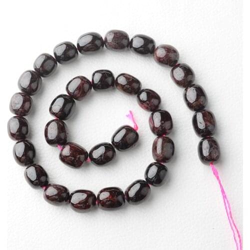9-14mm Natural smooth Garnet irregular oval Stone Beads For DIY necklace bracelet jewelry making 15 "free delivery