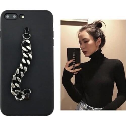 Case for Huawei P40 Lite E P30 P20 Pro Mate 40 30 20 10 Lite Fashion Bracelet Chain Soft Plain TPU Phone Cover Funda
