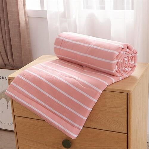 2021 New Grade Knitted Cotton Summer Child thin Quilt boys and girls fresh student dormitory summer air conditioner quilt