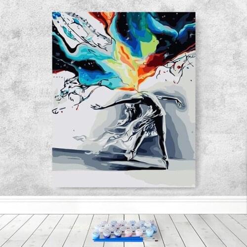 Diy digital oil painting dance studio study living room hand painted mural