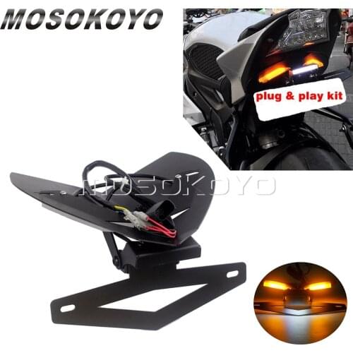 For BMW S1000RR S1000R Motorcycle Tail Tidy LED License Plate Bracket Fender Eliminator Kit with Turn Signal Light 2015-2019