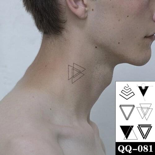 Geometric Eye of God Temporary Tattoo Stickers Black Feathers Totem Sun Fake Tattoos Waterproof Tatoos Neck Small Size Women Men