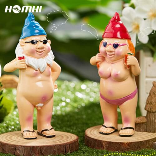 Homhi Creative Naked Dwarf Statue Resin Figurine Sculpture Decoration For Home Garden Room Accessories Nain De Jardin [HBJ-026]