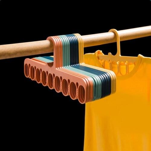 Wear-resistant 5Pcs Fashion 9 Holes Clothes Storage Hanger Holder Sturdy Clothes Rack Lightweight for Daily Used