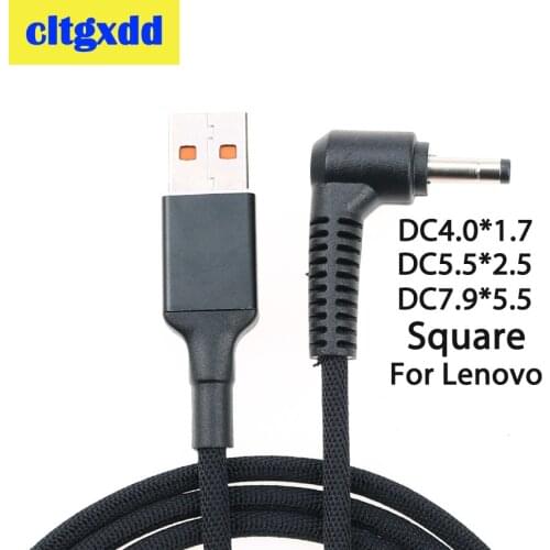 Cltgxdd 65W Power Cable USB A male to DC 7.9*5.5 4.0*1.7 5.5*2.5 mm Nylon Wire Adapter Connector Cable For Lenovo Notebook 1.8m