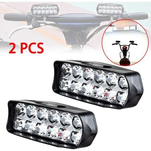 2pcs 18W Motorcycle 12 LED External Lights Headlight Spot Fog Lamp Waterproof Moto Lights Accessories