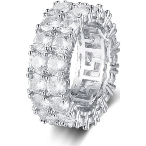 Iced Out Hip Hop Jewelry Rings Dropshipping Men Women 100% Micro Pave Zircon Ring Wholesale Rapper Jewellery