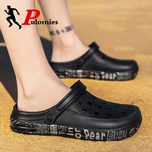 Summer Men Slippers Graffiti Sandals Massage Clogs Outdoor Garden Shoes Men Pool Sandals Bathroom Slides Mules Beach Slippers