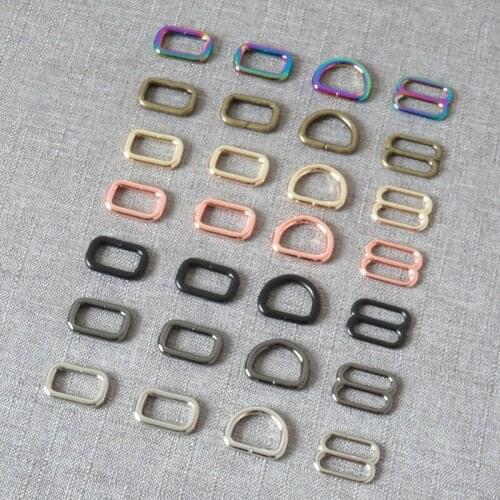 10Pcs/Lot Inner Width 20mm Metal Hardware Pet Dog Martingale Collar Loop Accessory D Ring Rectangular Buckle Bag Straps Clasp