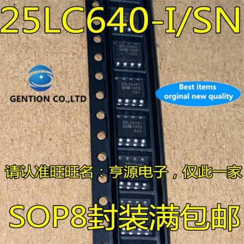 10Pcs 25LC640 25LC640-I/SN SOP8 25LC6401 25LC640I Memory chip in stock 100% new and original