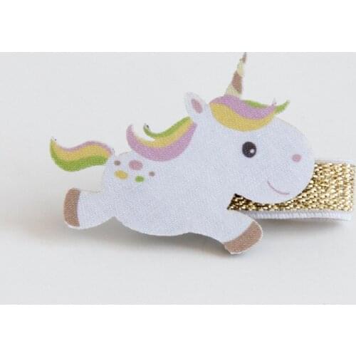 Boutique 12pcs Fashion Cute Unicorn Hairpins Kawaii Solid Felt Horse Animal Girls Hair Clips Hair Accessories Headwear