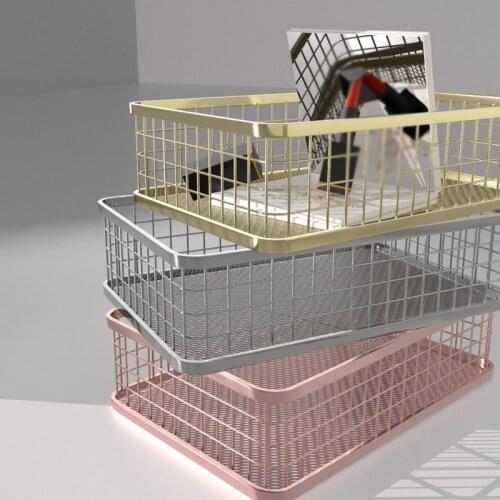 Makeup Organizer Desktop Basket Iron Art Eyeliner Brush Set Storage Cup Dressing Table Makeup Cosmetic Organizer Box