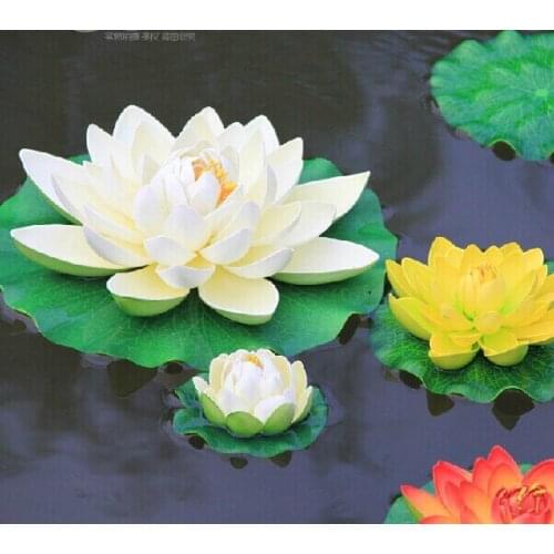 Foam EVA Water Lily for fish bowl Store Home Garden Decorative Artificial FLotus Simulation lowers, 3pcs per lot